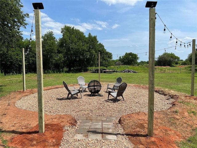 4620 SE 119th St, Oklahoma City, OK 73165 - view of patio featuring a fire pit