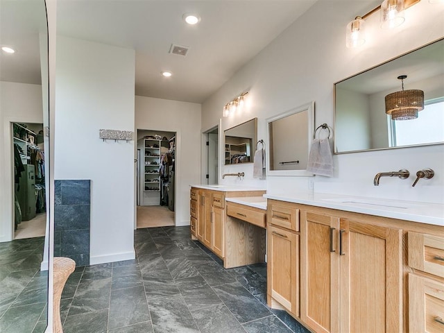 11275 S Henney Rd, Meridian, OK 73058 - full bath with vanity, a spacious closet, and recessed lighting