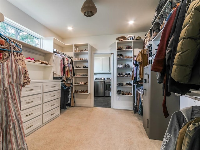 11275 S Henney Rd, Meridian, OK 73058 - spacious closet featuring washer and clothes dryer and light colored carpet
