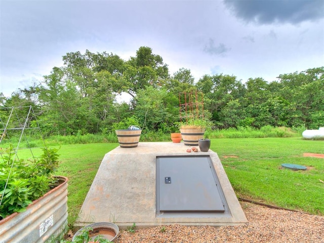 11275 S Henney Rd, Meridian, OK 73058 - entry to storm shelter featuring a yard