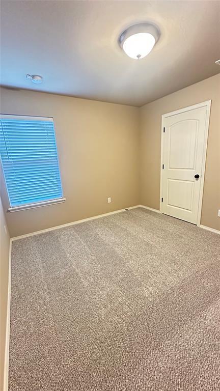 carpeted empty room with baseboards