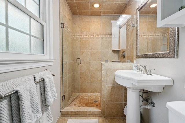 2633 Chaucer Dr, The Village, OK 73120 - bathroom featuring a stall shower and recessed lighting