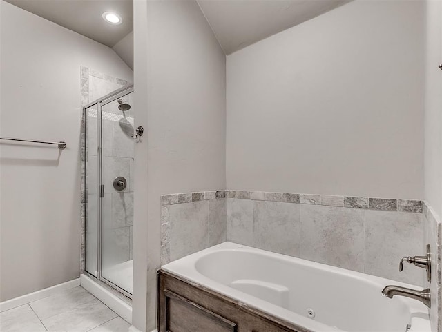 8612 SW 36th Ter, Oklahoma City, OK 73179 - bathroom featuring a jetted tub and a stall shower