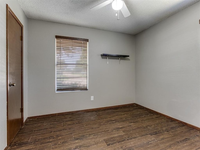 501 E Cardinal Pl, Midwest City, OK 73130 - empty room featuring ceiling fan, wood finished floors, and a textured ceiling