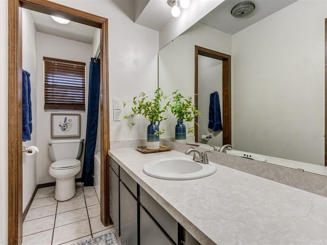 501 E Cardinal Pl, Midwest City, OK 73130 - bathroom with vanity, tile patterned flooring, and shower / tub combo