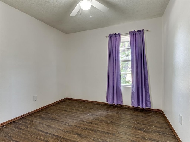 501 E Cardinal Pl, Midwest City, OK 73130 - empty room featuring wood finished floors, ceiling fan, and a textured ceiling