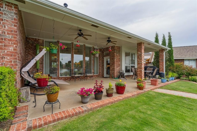 8404 NW 65th Pl, Oklahoma City, OK 73132 - view of patio / terrace featuring a ceiling fan