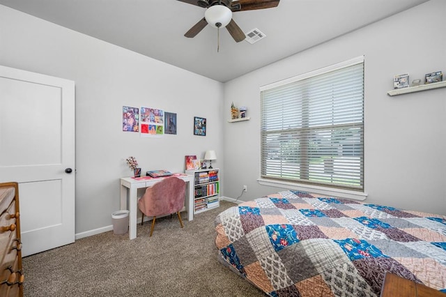 321 SW 147th St, Oklahoma City, OK 73160 - carpeted bedroom featuring baseboards and ceiling fan