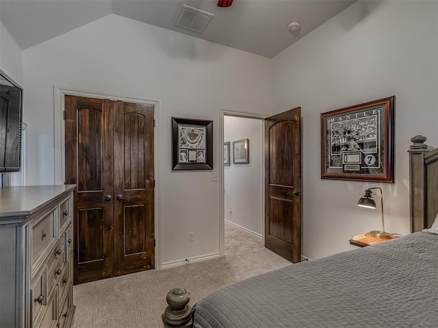 1470 Auburn Cir, Piedmont, OK 73078 - bedroom featuring light colored carpet and lofted ceiling