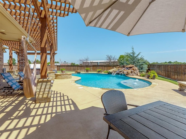 1470 Auburn Cir, Piedmont, OK 73078 - view of swimming pool with a patio area, a fenced backyard, and a pergola