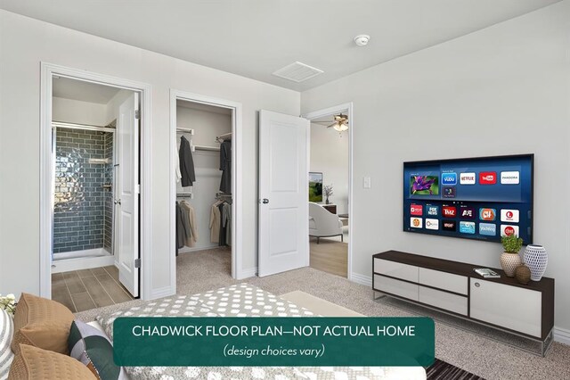 17621 Horne Ln, Edmond, OK 73012 - bedroom with a spacious closet, ensuite bath, and a closet