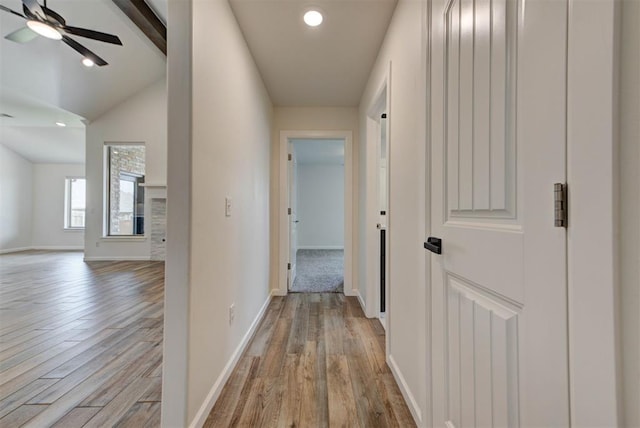 1632 NE 35th St, Moore, OK 73160 - hall featuring light wood finished floors and recessed lighting