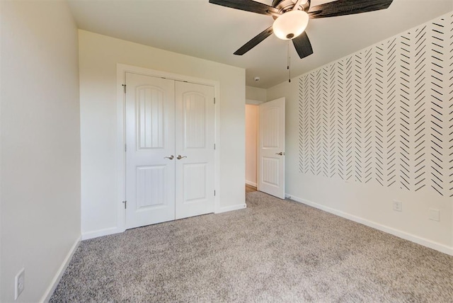 1632 NE 35th St, Moore, OK 73160 - unfurnished bedroom with carpet floors, a ceiling fan, and a closet
