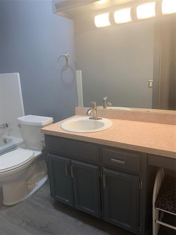 28153 County Street 2540Th, St, Fort Cobb, OK 73038 - full bathroom with vanity and wood finished floors
