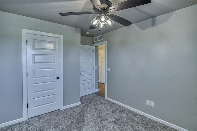 6413 SE 84th St, Oklahoma City, OK 73135 - unfurnished bedroom with carpet floors and ceiling fan