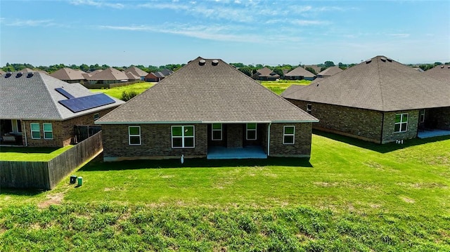 10617 Little Sallisaw Creek Dr, Yukon, OK 73099 - rear view of property with a patio area, a residential view, and roof with shingles