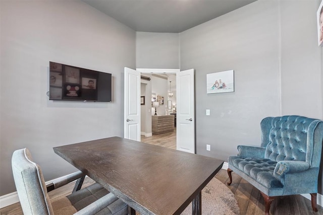 8040 Sweetgum St, Edmond, OK 73034 - office area featuring light wood-style floors and baseboards