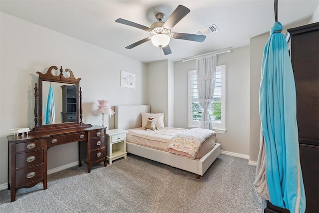 8040 Sweetgum St, Edmond, OK 73034 - bedroom with carpet and ceiling fan