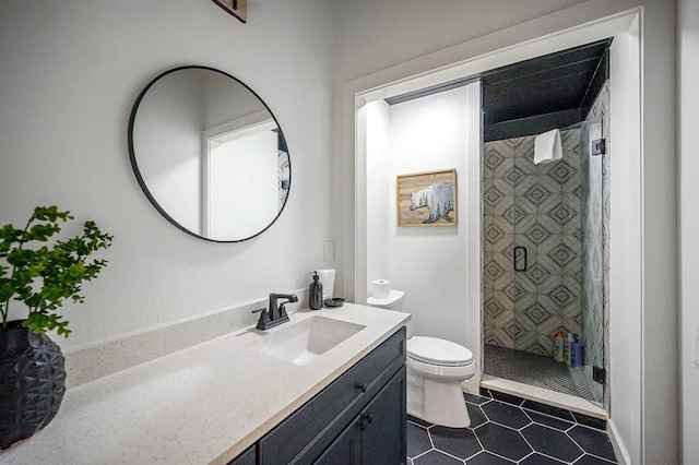 156 Butternut Trl, Broken Bow, OK 74728 - bathroom featuring vanity, a shower stall, and tile patterned floors