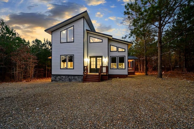 156 Butternut Trl, Broken Bow, OK 74728 - view of front facade with a wooden deck
