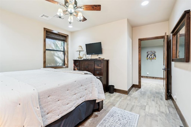 39 E Shore Dr, Arcadia, OK 73007 - bedroom with light wood finished floors and recessed lighting