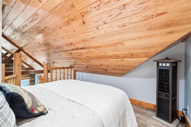 39 E Shore Dr, Arcadia, OK 73007 - bedroom featuring wood ceiling, lofted ceiling, and wood finished floors