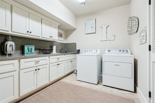 39 E Shore Dr, Arcadia, OK 73007 - washroom featuring washer and clothes dryer and cabinet space