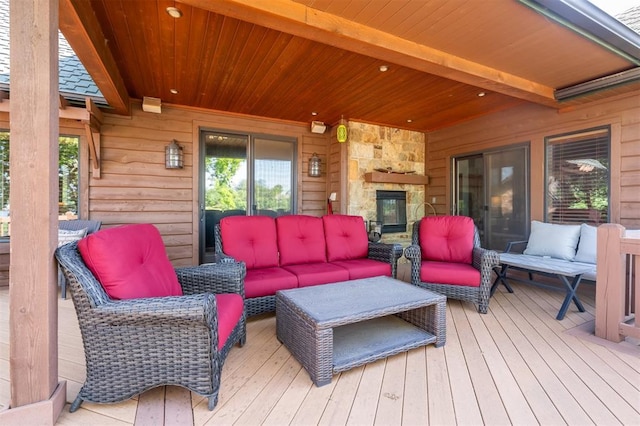 39 E Shore Dr, Arcadia, OK 73007 - deck featuring an outdoor living space