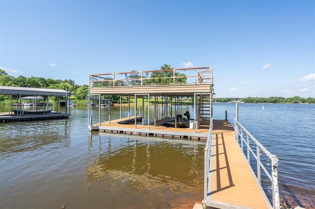39 E Shore Dr, Arcadia, OK 73007 - dock area with a water view and boat lift