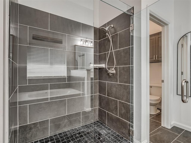 3760 Black Mesa Rd, Norman, OK 73071 - full bathroom with tiled shower and tile patterned flooring