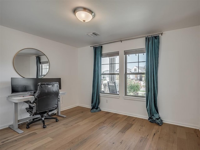 3760 Black Mesa Rd, Norman, OK 73071 - home office with light wood-type flooring and baseboards