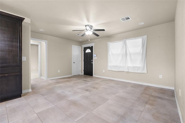 1361 Chestnut Dr, Oklahoma City, OK 73119 - unfurnished room featuring ceiling fan and light tile patterned floors
