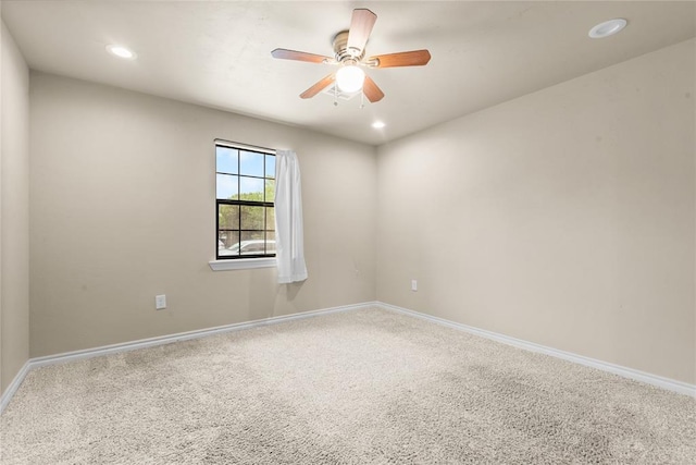 1361 Chestnut Dr, Oklahoma City, OK 73119 - carpeted spare room featuring ceiling fan and recessed lighting