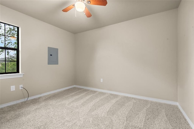 1361 Chestnut Dr, Oklahoma City, OK 73119 - carpeted empty room featuring electric panel and ceiling fan
