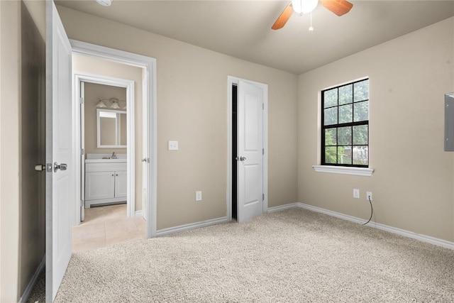 1361 Chestnut Dr, Oklahoma City, OK 73119 - unfurnished bedroom with light carpet, a ceiling fan, and electric panel