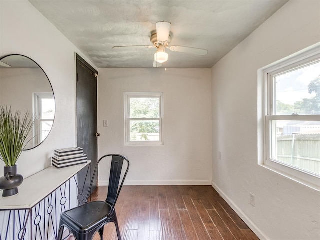 610 N Choctaw Ave, El Reno, OK 73036 - office with dark wood finished floors and a ceiling fan