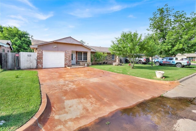 7007 NW 61st St, Bethany, OK 73008 - ranch-style house featuring a garage, concrete driveway, and brick siding