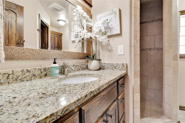 7007 NW 61st St, Bethany, OK 73008 - full bathroom with vanity and tiled shower