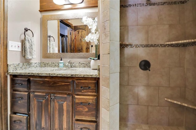 7007 NW 61st St, Bethany, OK 73008 - full bathroom featuring vanity and tiled shower