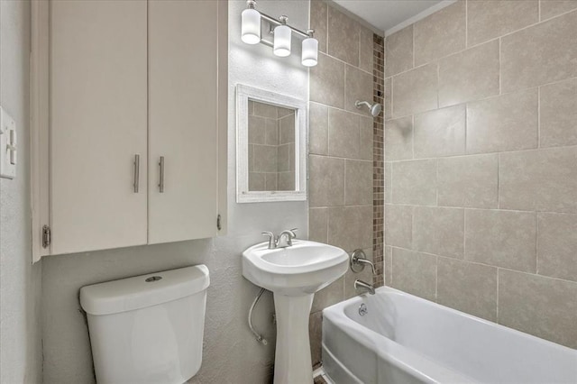 1113 S Locust Dr, Midwest City, OK 73110 - bathroom with bathtub / shower combination and toilet