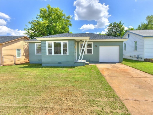 2340 SW 46th St, Oklahoma City, OK 73119 - view of front of home with an attached garage, driveway, and a shingled roof