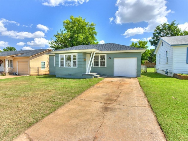 2340 SW 46th St, Oklahoma City, OK 73119 - view of front facade featuring a garage, concrete driveway, and a shingled roof
