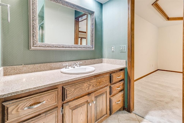 10201 Mantle Ct, Oklahoma City, OK 73162 - bathroom featuring vanity and baseboards