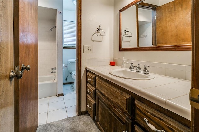10201 Mantle Ct, Oklahoma City, OK 73162 - bathroom with vanity, tile patterned floors, and shower / bathtub combination