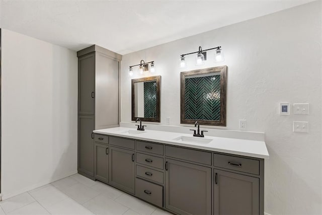 3000 Middlesex Dr, Oklahoma City, OK 73120 - bathroom with double vanity and tile patterned floors