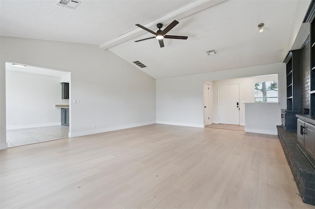 2322 Ripple Creek Ln, Edmond, OK 73012 - unfurnished living room featuring ceiling fan and light wood-style flooring