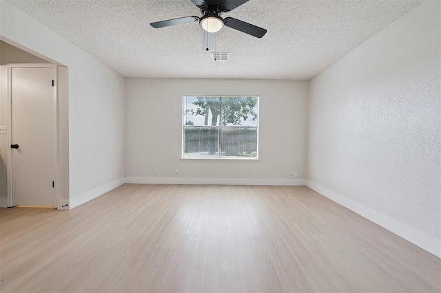 2322 Ripple Creek Ln, Edmond, OK 73012 - unfurnished room featuring a textured ceiling, light wood-style flooring, and a ceiling fan