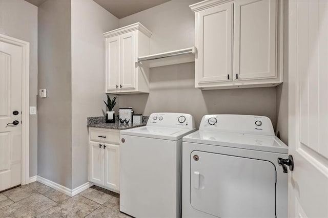 18608 Summer Grove Ave, Edmond, OK 73012 - laundry room featuring washing machine and dryer and cabinet space