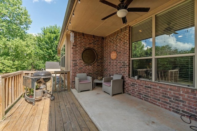 3751 Rock Dove Lndg, Edmond, OK 73034 - deck with a ceiling fan