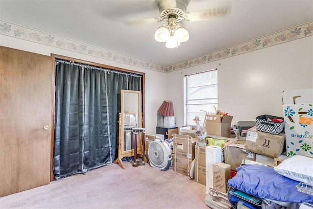 616 Kingston Dr, Yukon, OK 73099 - bedroom featuring carpet and a ceiling fan
